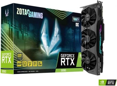 ZOTAC Gaming GeForce RTX™ 3090 Trinity OC 24GB GDDR6X 384-bit 19.5 Gbps PCIE 4.0 Gaming Graphics Card