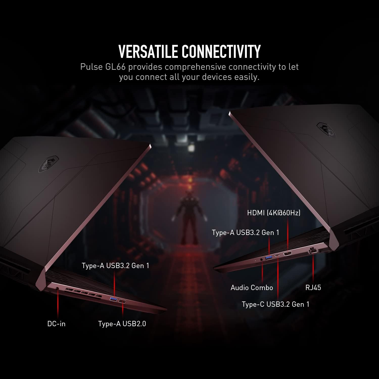 MSI - Pulse GL66 15.6" FHD 144Hz Gaming Laptop: Intel Core i7-12700H RTX 3070 16GB 512GB NVMe SSD, Type-C USB 3.2 Gen 1, RGB Gaming Keyboard, Cooler Boost 5, Win11 Home: Black 12UGKV-464 - Image 4
