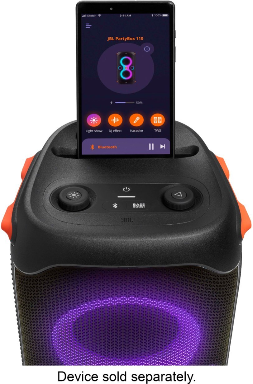 JBL - PartyBox 110 Portable Party Speaker - Black - Image 10
