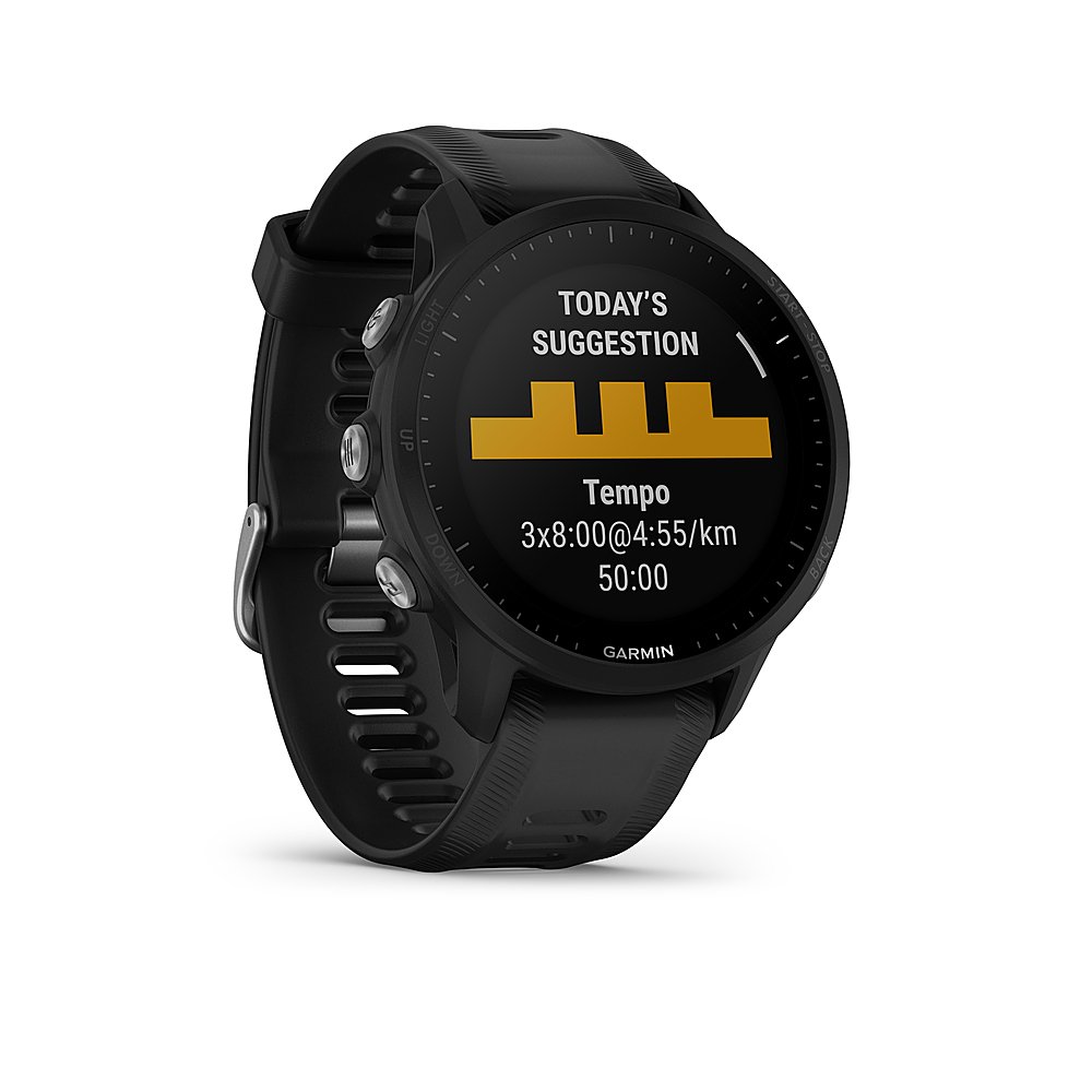 Garmin - Forerunner 955 GPS Smartwatch 47 mm Fiber-reinforced polymer - Black - Image 3