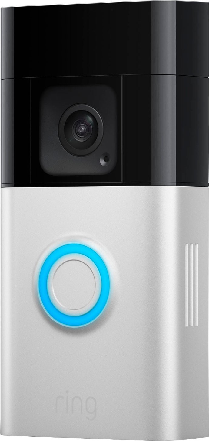 Ring - Battery Doorbell Plus Smart Wifi Video Doorbell – Battery Operated with Head-to-Toe View - Satin Nickel - Image 2