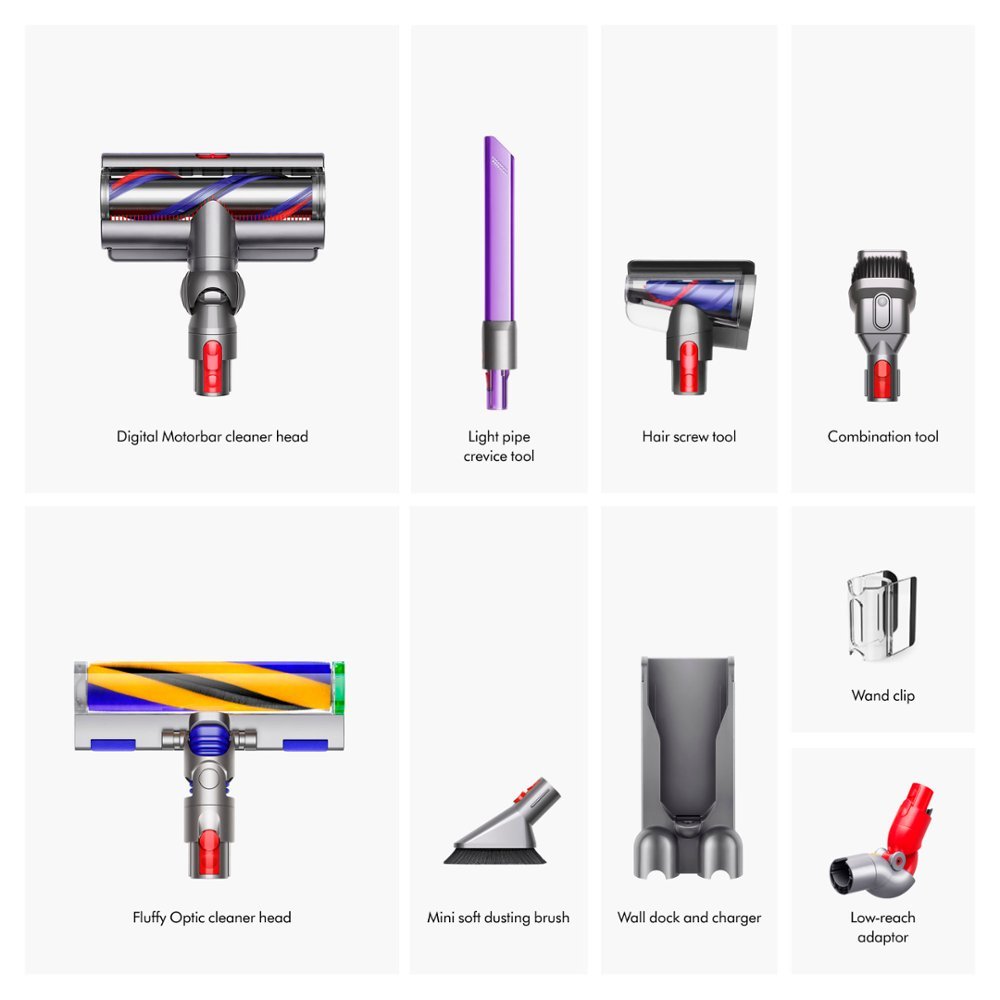 Dyson - V15 Detect Extra Cordless Vacuum with 10 accessories - Yellow/Nickel - Image 10