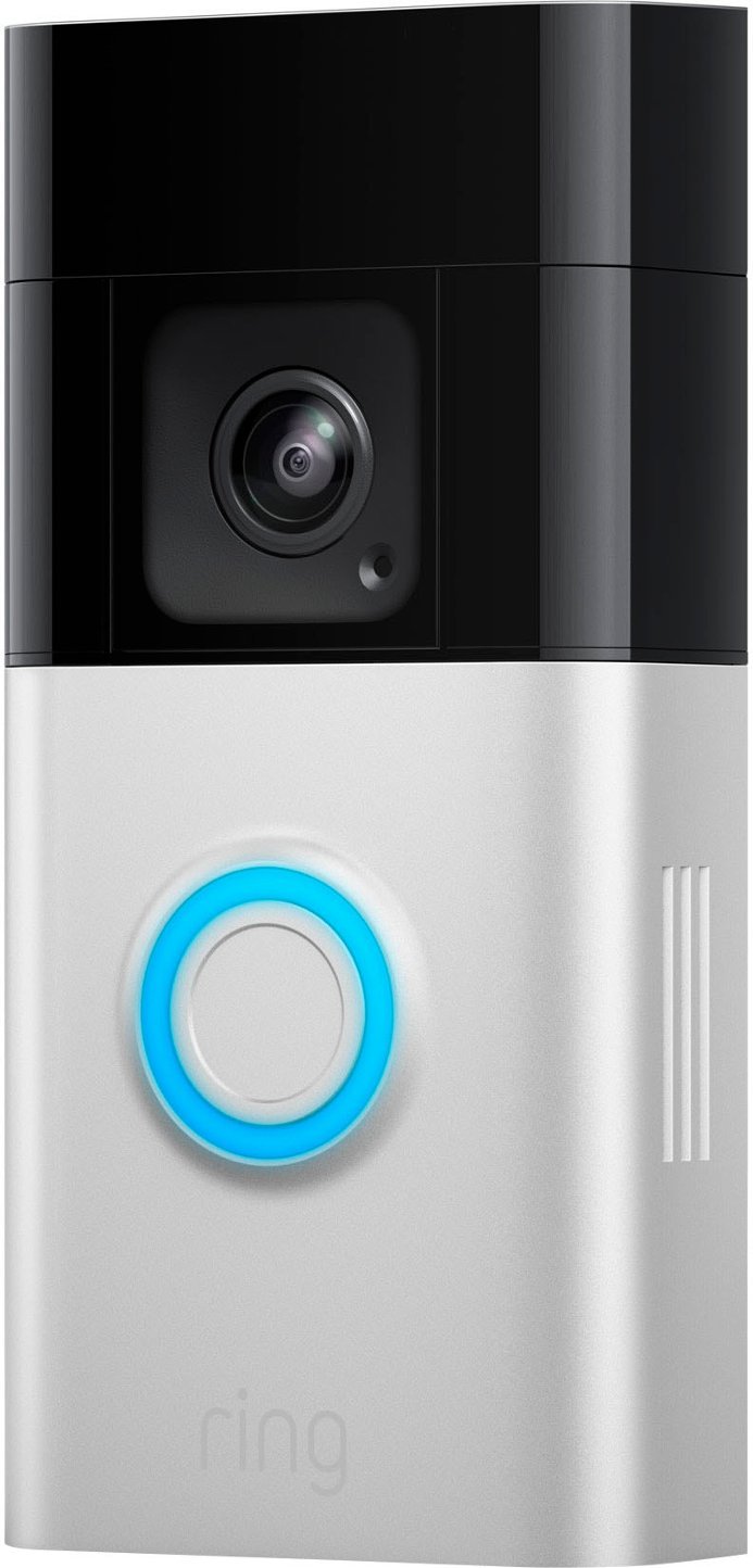 Ring - Battery Doorbell Pro Smart Wi-Fi Video Doorbell - Battery-powered with Head-to-Toe HD+ Video - Satin Nickel - Image 2