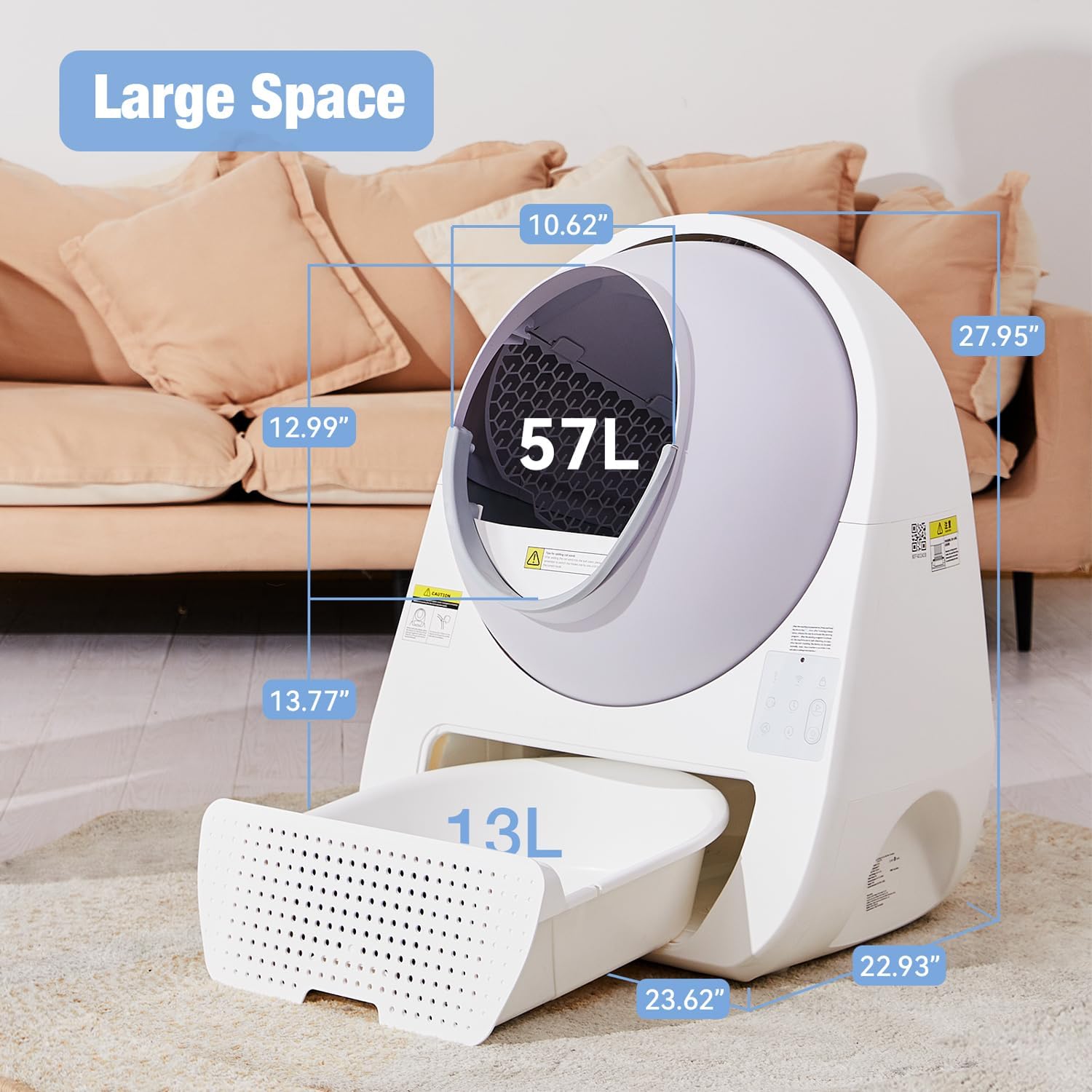 CATLINK Self Cleaning Automatic Litter Box for Cats - Hands-Free Cleanup with App Control, Double Odor Removal - Extra Large Size for 3.3~22lbs Cats - Smart Robot Cat Litter Box (Upgrade) - Image 4