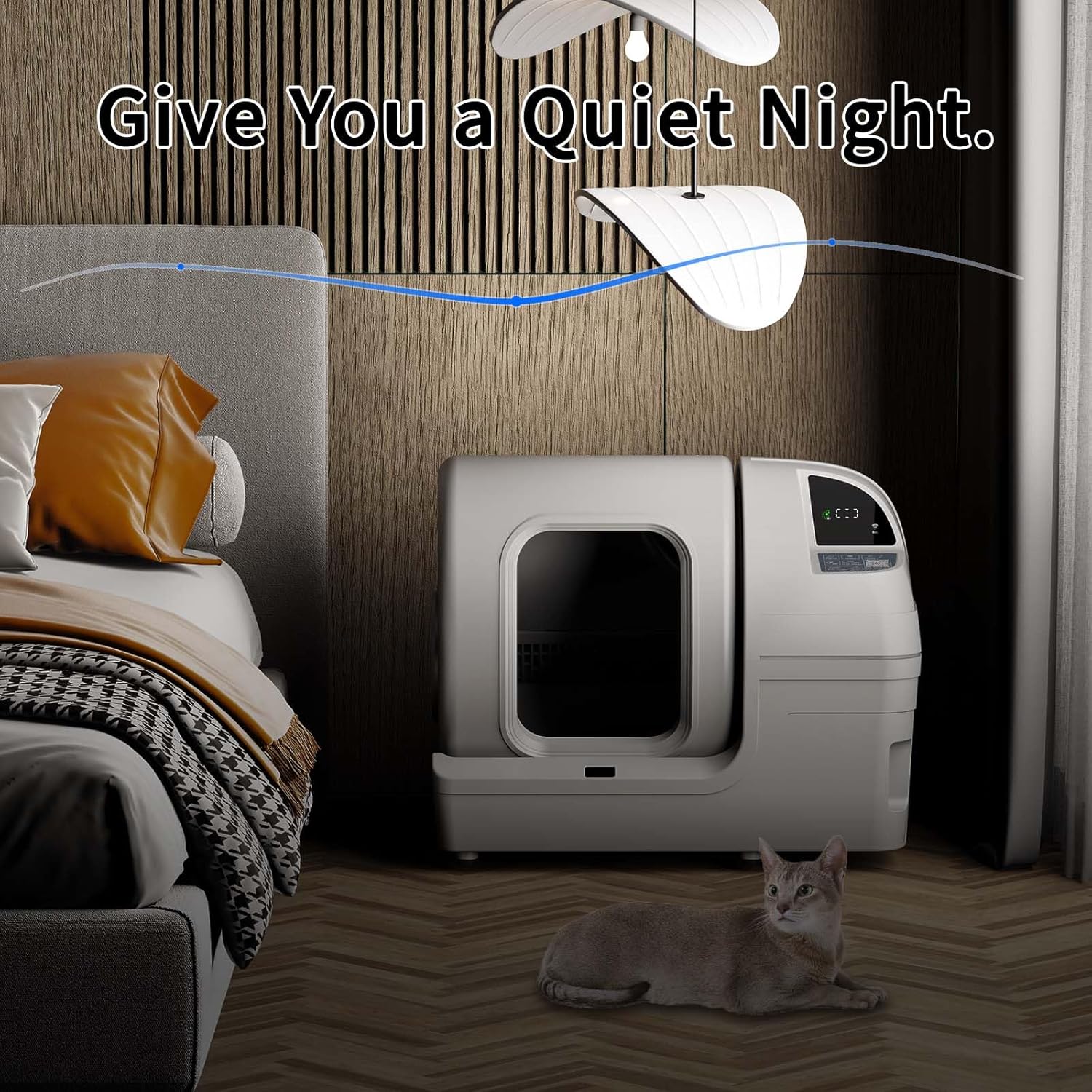 Automatic Cat Litter Box Self Cleaning - UPFAS 100L Extra Large Cat Litter Box with APP Control & Safe Alert & Smart Health Monitor, Odor Removal Cat Litter Box for Multiple Cats, White - Image 2