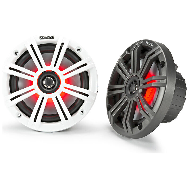 Kicker Marine Speaker - 6 1/2" w/LED Grills