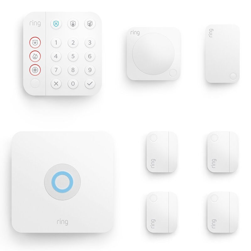 Ring - Alarm 8-Piece Security Kit - White