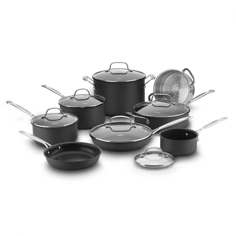 Cuisinart Chef's Classic Nonstick Hard Anodized 14 Piece Set - Black