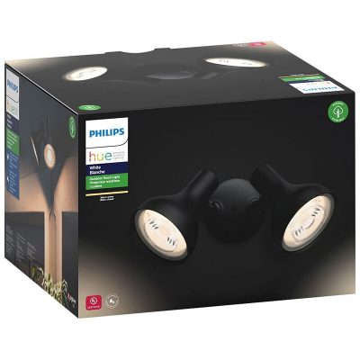 Philips Hue White Ludere Dual Head LED Security Floodlight - Black