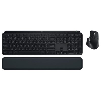 Logitech MX Keys S Combo Advanced Full-size Wireless Keyboard and Mouse Bundle with Backlit keys - Black