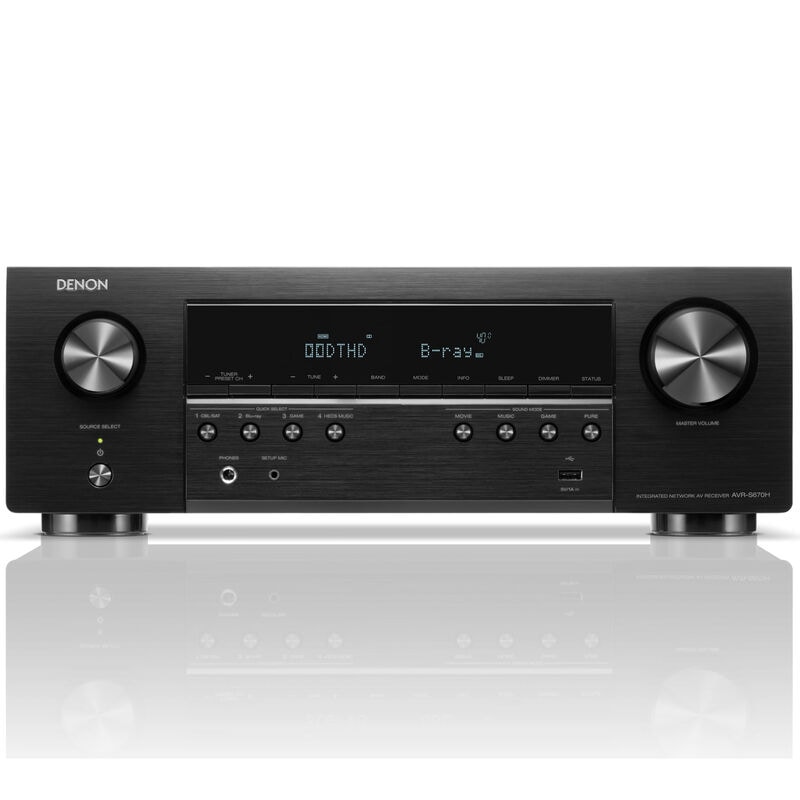Denon 5.2 Ch. 75W 8K AV Receiver with Built-In HEOS - Black