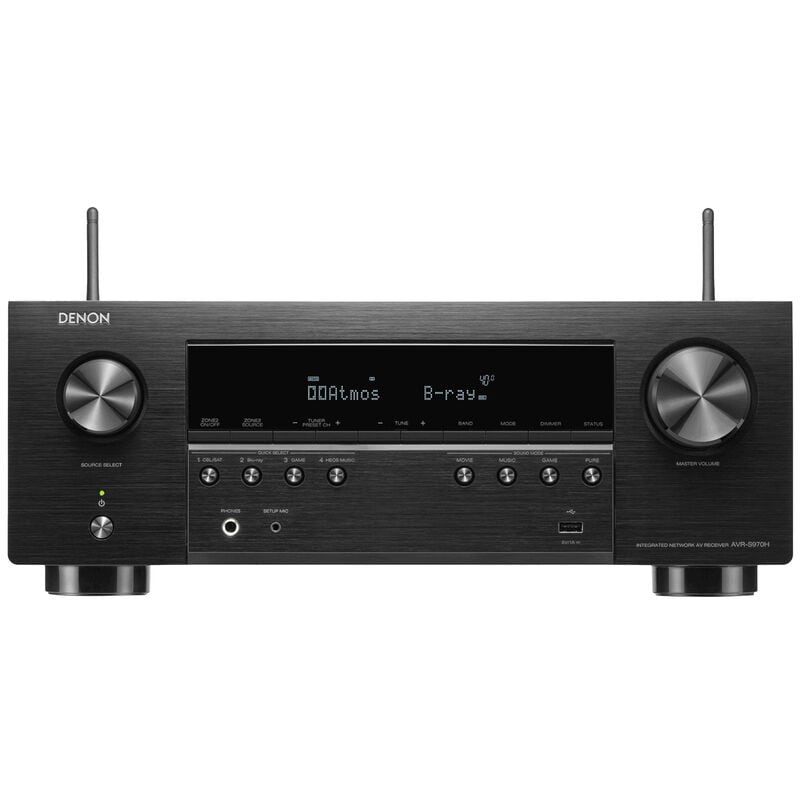 Denon 8K Video & 3D Audio Experience, 7.2 Channel Receiver with Built-In HEOS - Black