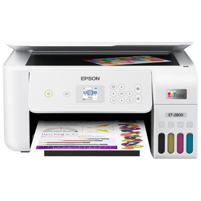 Epson - EcoTank ET-2800 Wireless Color All-in-One Inkjet Cartridge-Free Supertank Printer - White