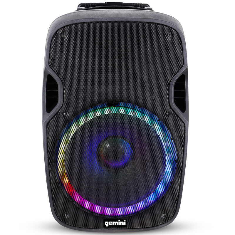 Gemini High Power 15" LED Bluetooth Party Speaker Bundle - Black