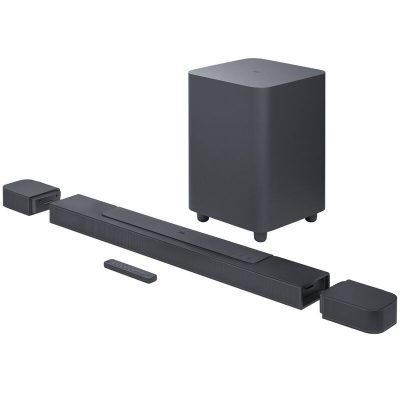 JBL - BAR 700 5.1ch Dolby Atmos Soundbar with Wireless Subwoofer and Detachable Rear Speakers - Black