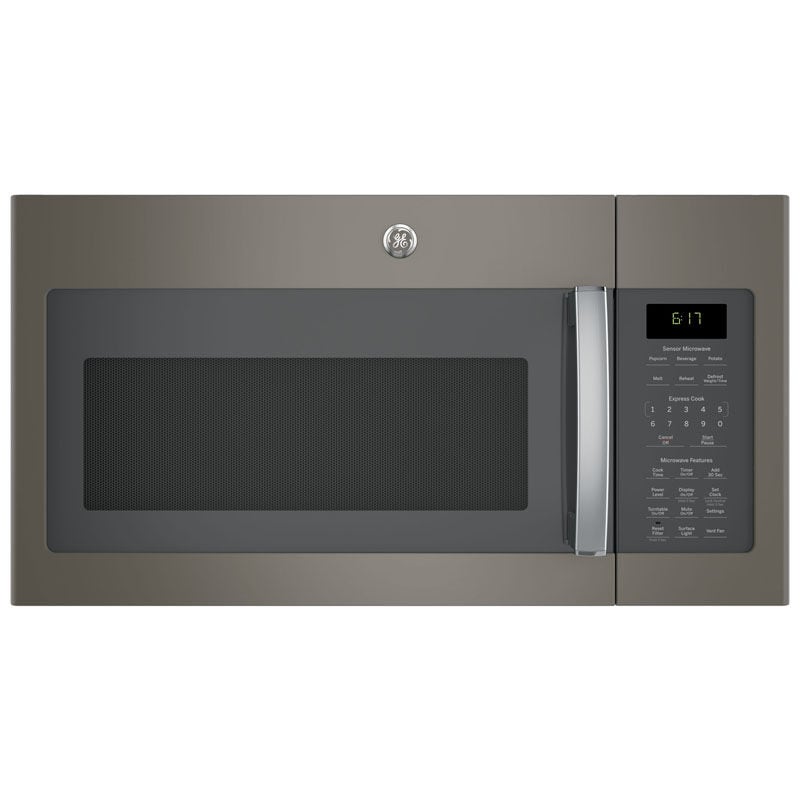 GE 30" 1.7 Cu. Ft. Over-the-Range Microwave with 10 Power Levels, 300 CFM & Sensor Cooking Controls - Slate