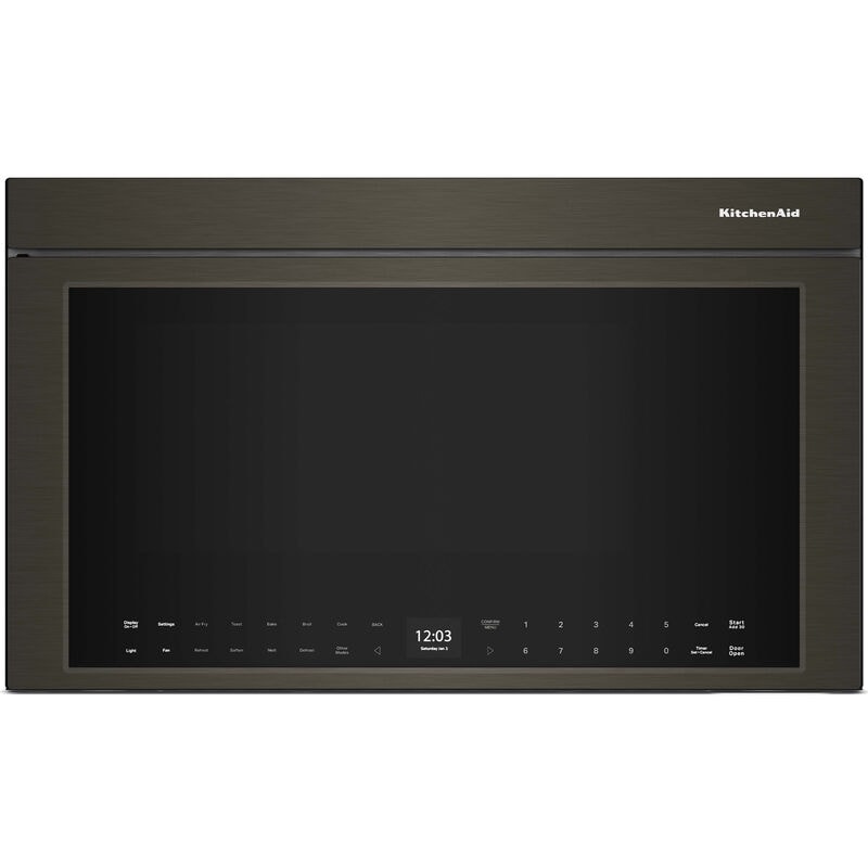 KitchenAid 30 in. 1.1 cu. ft. Over-the-Range Smart Microwave with 10 Power Levels, 400 CFM & Sensor Cooking Controls - Black Stainless Steel