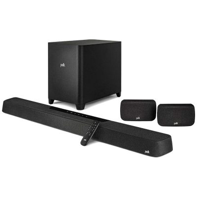 Polk MagniFi Max AX SR Flagship Dolby Atmos & Dts:X Sound Bar with Wireless Surrounds & Subwoofer - Black