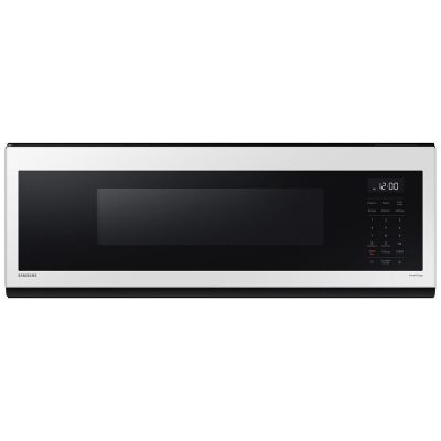 Samsung Bespoke 30 in. 1.1 cu. ft. Over-the-Range Smart Microwave with 10 Power Levels & 400 CFM - White Glass