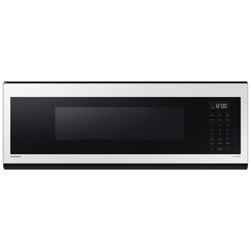 Samsung Bespoke 30 in. 1.1 cu. ft. Over-the-Range Smart Microwave with 10 Power Levels & 400 CFM - White Glass