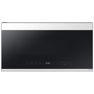 Samsung Bespoke 30 in. 2.1 cu. ft. Over-the-Range Smart Microwave with 10 Power Levels, 400 CFM & Sensor Cooking Controls - White Glass