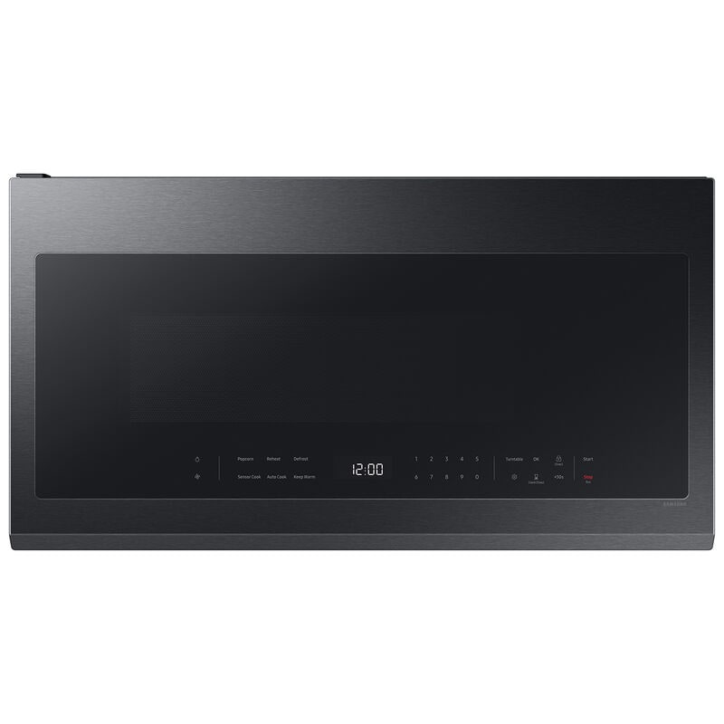 Samsung 30 in. 2.1 cu. ft. Over-the-Range Smart Microwave with 10 Power Levels, 400 CFM & Sensor Cooking Controls - Matte Black Steel