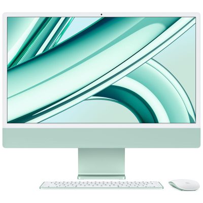 Apple iMac 24" (Late 2023) with Apple M3, 4.5K Retina Display, 8GB RAM, 256GB SSD, 8-core CPU, 8-core GPU, Green