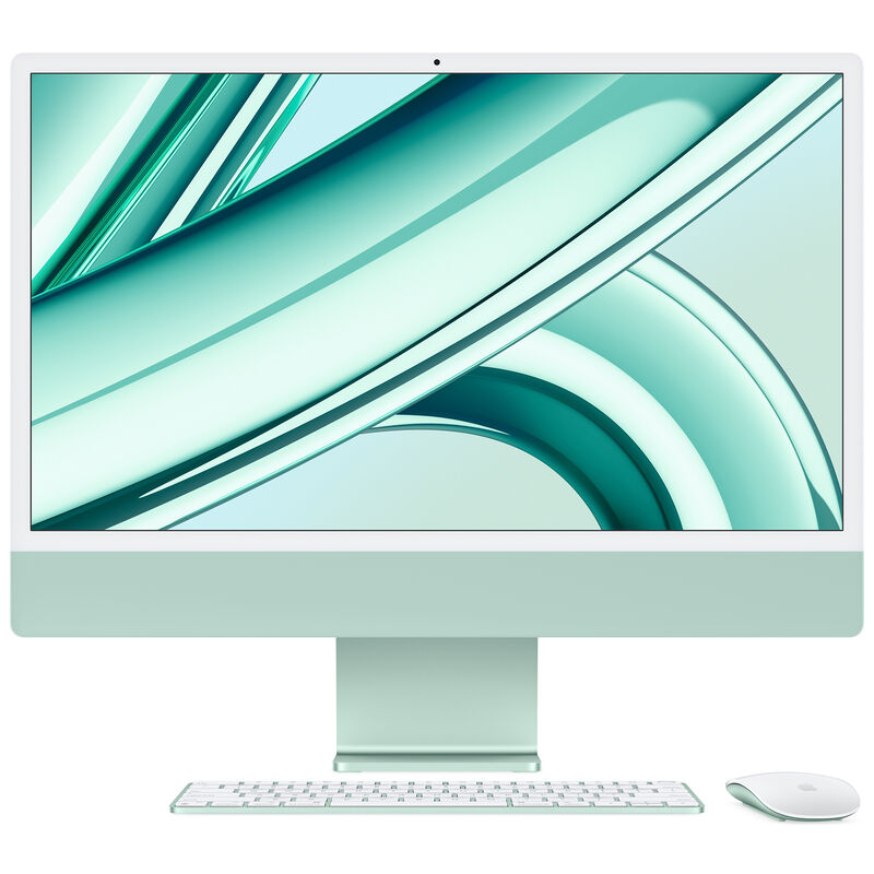 Apple iMac 24" (Late 2023) with Apple M3, 4.5K Retina Display, 8GB RAM, 256GB SSD, 8-core CPU, 8-core GPU, Green