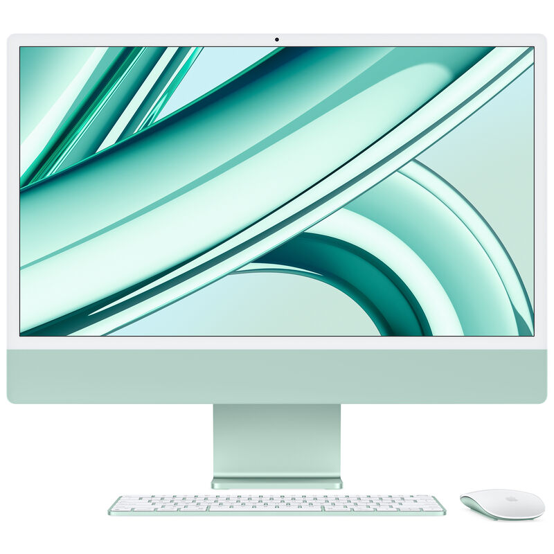 Apple iMac 24" (Late 2023) with Apple M3, 4.5K Retina Display, 8GB RAM, 256GB SSD, 8-core CPU, 10-core GPU, Green