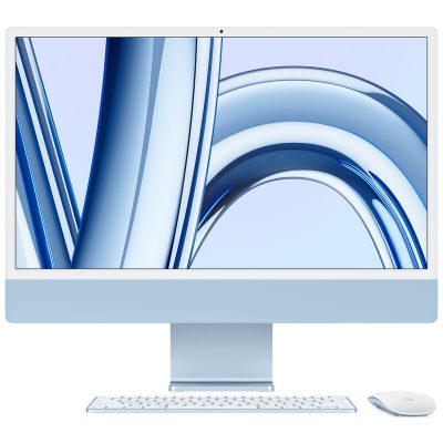 Apple iMac 24" (Late 2023) with Apple M3, 4.5K Retina Display, 8GB RAM, 256GB SSD, 8-core CPU, 10-core GPU, Blue
