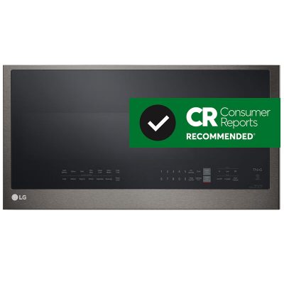 LG 30 in. 2.0 cu. ft. Over-the-Range Microwave with 10 Power Levels, 400 CFM & Sensor Cooking Controls - Print Proof Black Stainless Steel