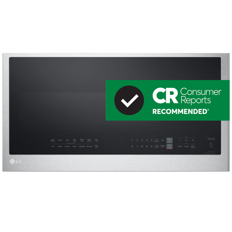 LG 30 in. 2.0 cu. ft. Over-the-Range Microwave with 10 Power Levels, 400 CFM & Sensor Cooking Controls - Print Proof Stainless Steel