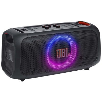 JBL PARTYBOX ON-THE-GO ESSENTIAL Portable Party Speaker with Built-In Lights & Wireless mic - Black
