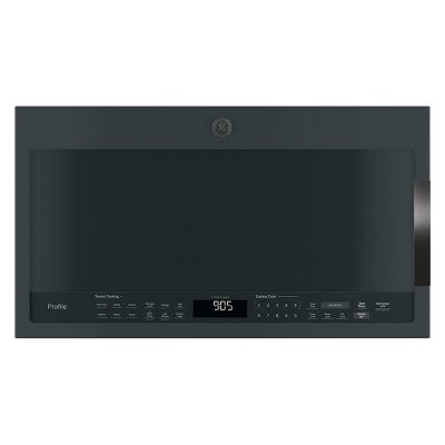 GE Profile 30" 2.1 Cu. Ft. Over-the-Range Microwave with 10 Power Levels, 400 CFM & Sensor Cooking Controls - Black Slate