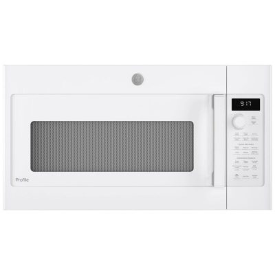 GE Profile 30" 1.7 Cu. Ft. Over-the-Range Microwave with 10 Power Levels, 300 CFM & Sensor Cooking Controls - White