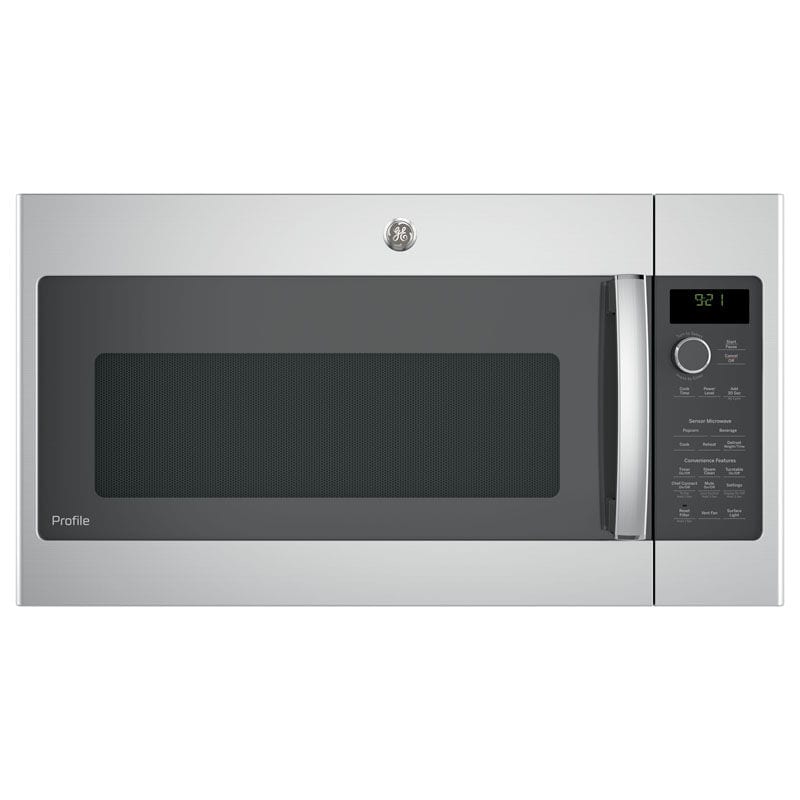 GE Profile 30" 2.1 Cu. Ft. Over-the-Range Microwave with 10 Power Levels, 400 CFM & Sensor Cooking Controls - Stainless Steel