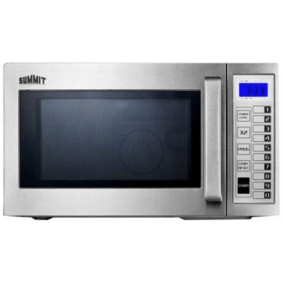 Summit 20 in. 0.9 cu.ft Countertop Microwave with 3 Power Levels - Stainless Steel