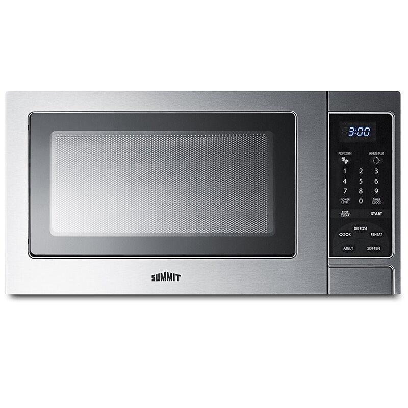Summit 19 in. 0.9 cu.ft Countertop Microwave with 11 Power Levels - Stainless Steel