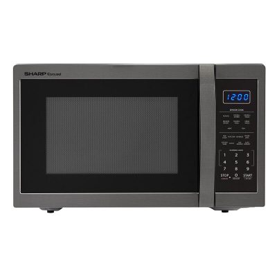 Sharp 20 in. 1.4 cu.ft Countertop Microwave with 10 Power Levels & Sensor Cooking Controls - Black Stainless Steel