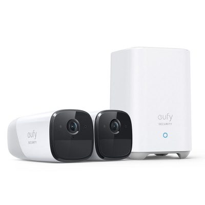 Eufy - eufyCam 2 Pro 2K Indoor/Outdoor 2-Camera Security System - White