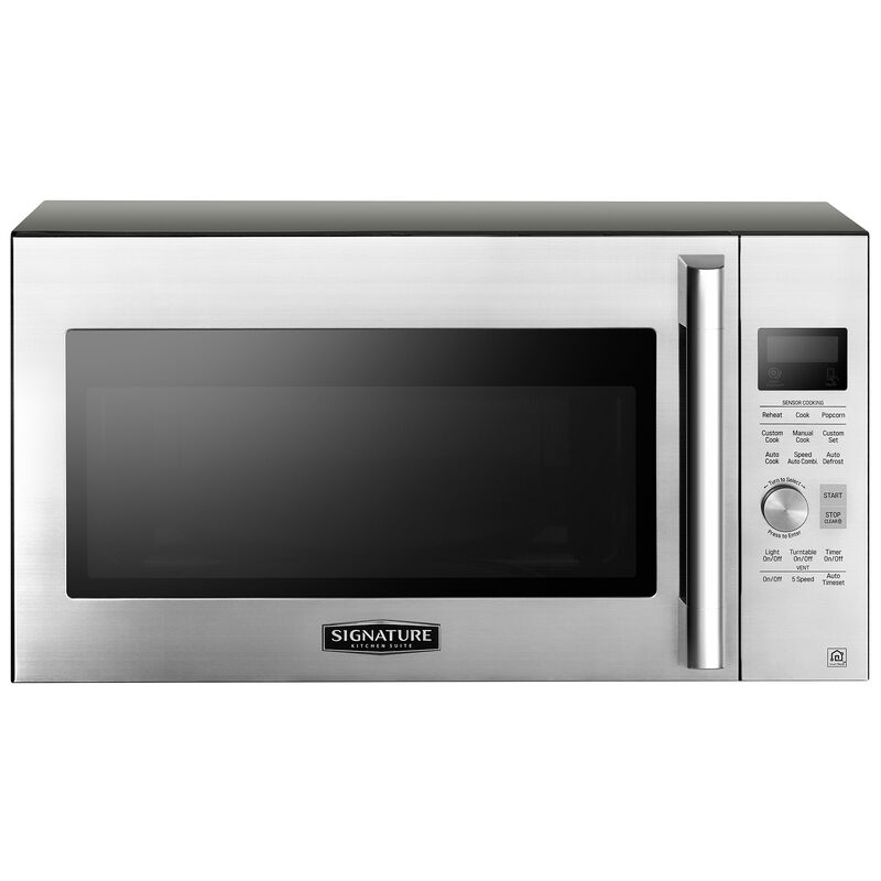 Signature Kitchen Suite 30 in. 1.7 cu. ft. Over-the-Range Smart Microwave with 10 Power Levels, 300 CFM & Sensor Cooking Controls - Stainless Steel