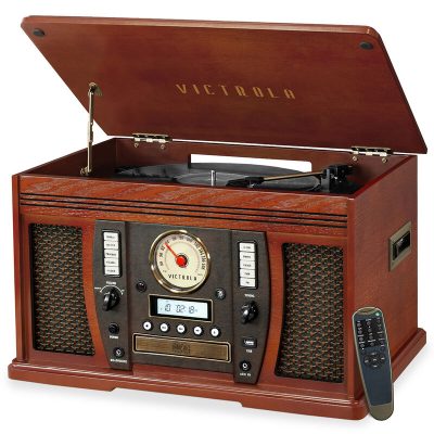 Victrola Aviator Signature Bluetooth 8-in-1 Record Player - Mahogany