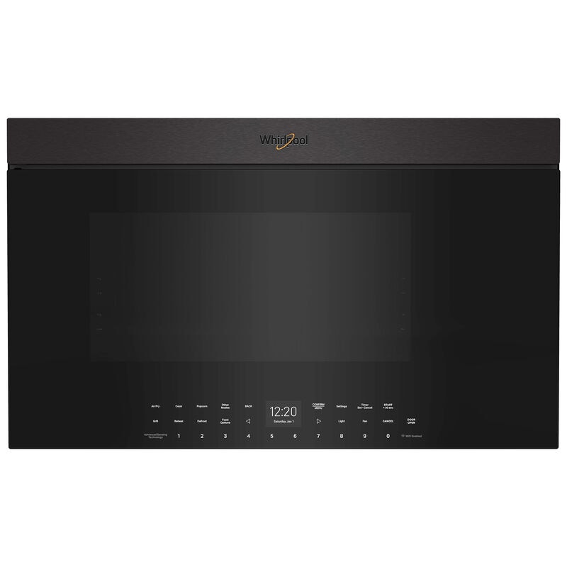 Whirlpool 30 in. 1.1 cu. ft. Over-the-Range Smart Microwave with 10 Power Levels, 400 CFM & Sensor Cooking Controls - Black Stainless Steel