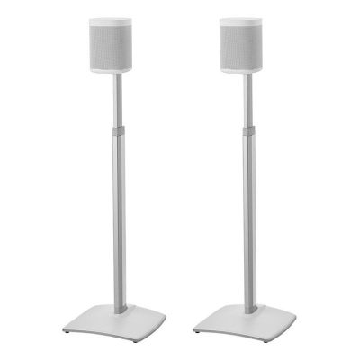 Sanus WHITE Adjustable Height Wireless Speaker Stands designed for SONOS ONE, Play1, and Play3