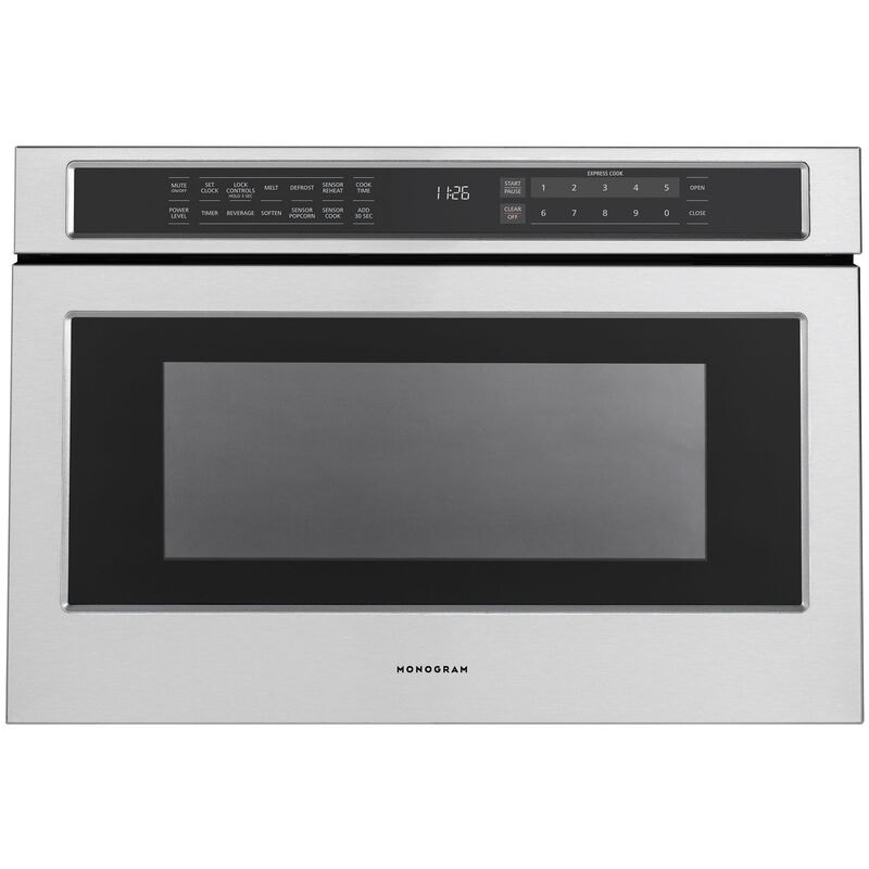 Monogram 24 in. 1.2 cu. ft. Microwave Drawer with 11 Power Levels & Sensor Cooking Controls - Stainless Steel