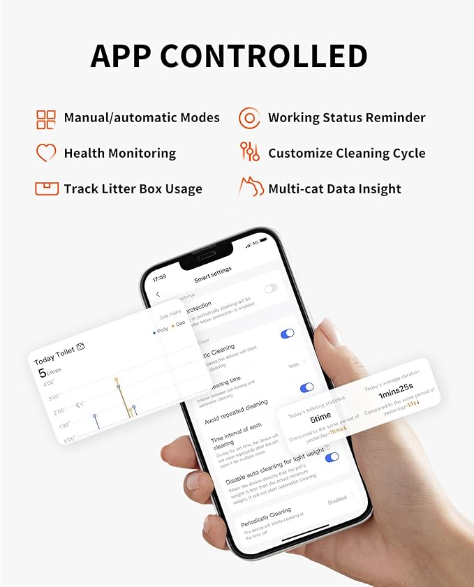 PETKIT Self Cleaning Cat Litter Box, PuraMax Cat Litter Box for Multiple Cats, App Control/xSecure/Odor Removal Automatic Cat Litter Box Includes Trash Bags and K3 Smart Air Purifier Spray - Image 3