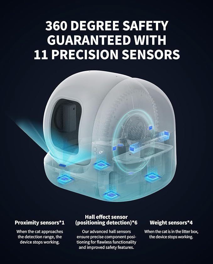 PETKIT Self Cleaning Cat Litter Box, PuraMax Cat Litter Box for Multiple Cats, App Control/xSecure/Odor Removal Automatic Cat Litter Box Includes Trash Bags and K3 Smart Air Purifier Spray - Image 5