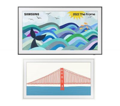 SAMSUNG The Frame QE55LS03BAUXXU 55′ Smart 4K Ultra HD HDR QLED TV & White Modern Frame Bezel Bundle
