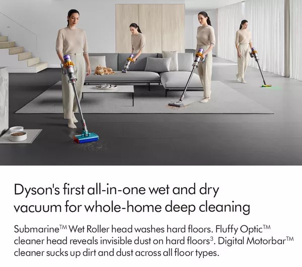 DYSON V15s Detect Submarine Cordless Vacuum Cleaner - Nickel & Yellow - Image 6
