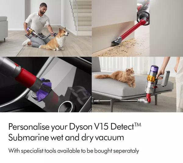 DYSON V15s Detect Submarine Cordless Vacuum Cleaner - Nickel & Yellow - Image 8